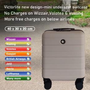 Victorlite Underseat Suitcase for Easyjet Cabin Bag Size 45x36x20, Carry-ons, Small Carry on Suitcase, Lightweight Hand Luggage (Underseat 30L 45 x 36 x 20 cm)